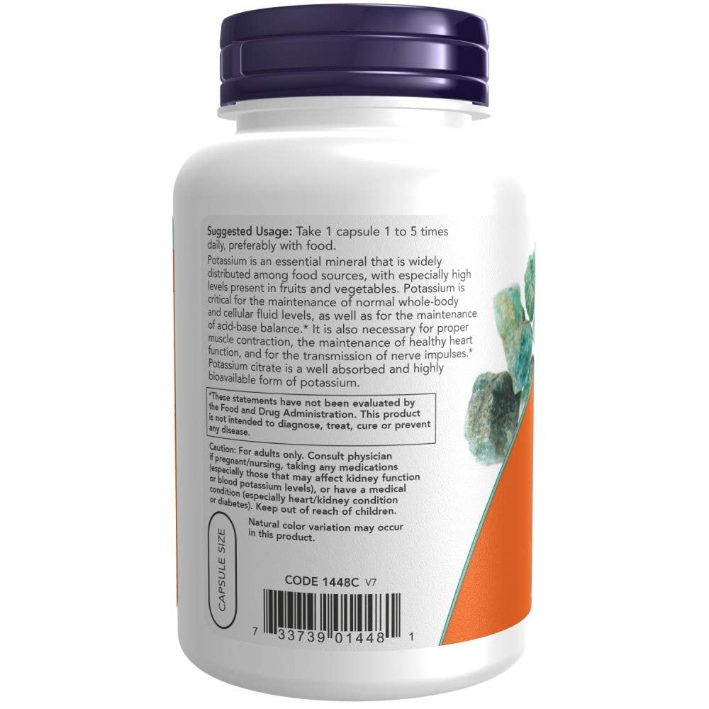 Kaliumcitrat 99 mg – 180 Kapseln (2er-Pack) – NOW Foods