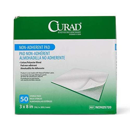 CURAD Sterile Non-Adherent Wundauflage, 3x8 cm (Packung mit 50)