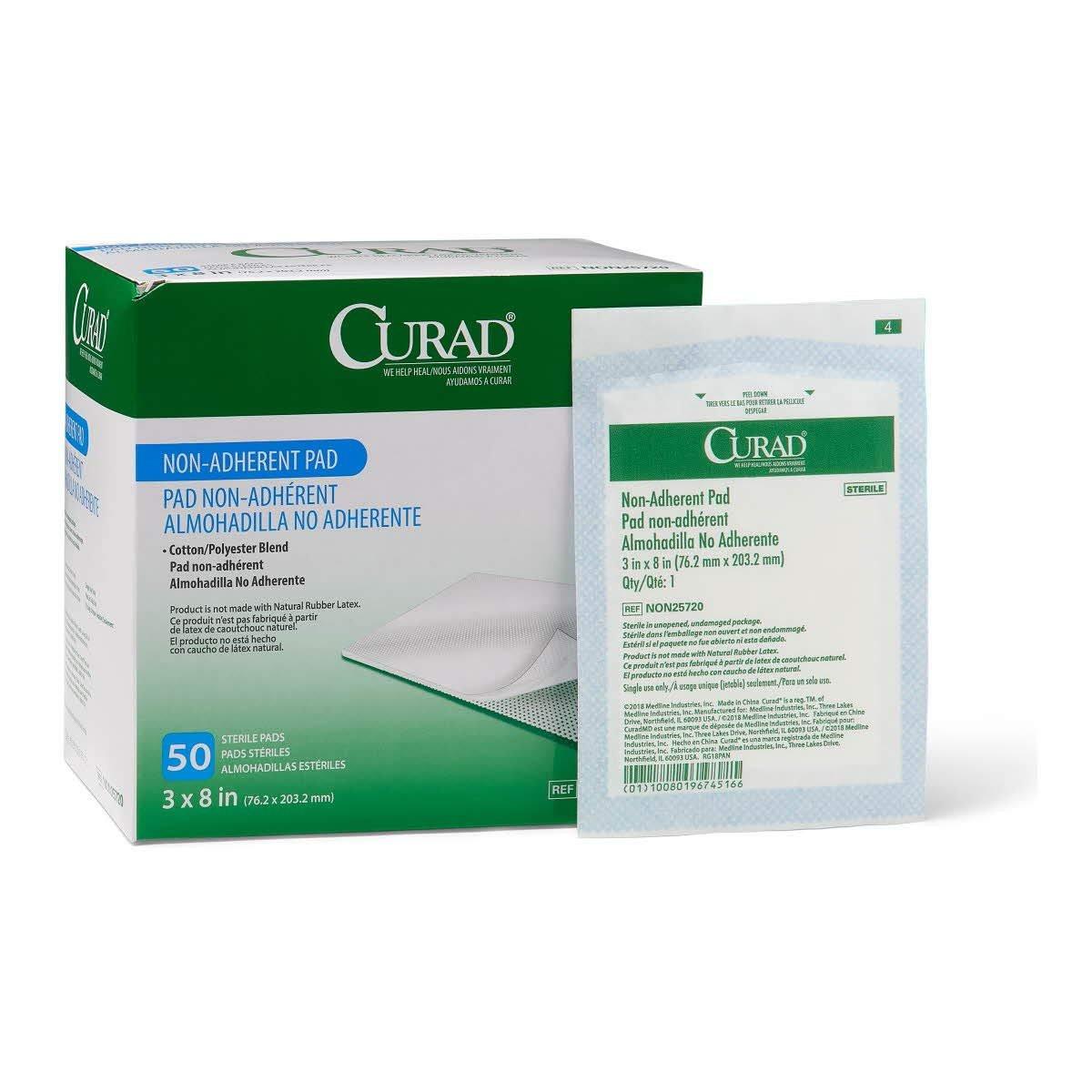 CURAD Sterile Non-Adherent Wundauflage, 3x8 cm (Packung mit 50)