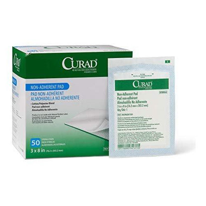 CURAD Sterile Non-Adherent Wundauflage, 3x8 cm (Packung mit 50)