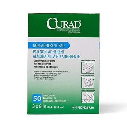 CURAD Sterile Non-Adherent Wundauflage, 3x8 cm (Packung mit 50)