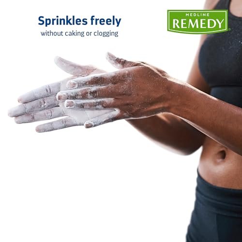 Medline Remedy Essentials Maisstärke-Puder (1,5 oz Flasche) – Frischer Duft, Talkumfrei, Reisegröße, Hautpflege, absorbiert Schweiß, beruhigt, reduziert Reibung & Scheuern – für Erwachsene, Füße, Leisten