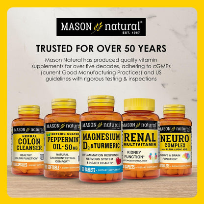 MASON NATURAL Ganze Kräuter-Ingwer 500 mg, 2-Monats-Versorgung, natürliches Kräuterergänzungsmittel, 60 Kapseln