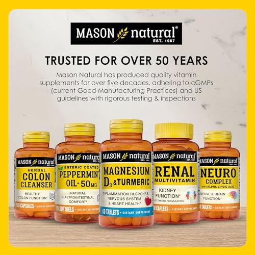 Mason Natural Magnesium Gluconat 550 mg, 100 Tabletten – Unterstützt Herz und Nervensystem