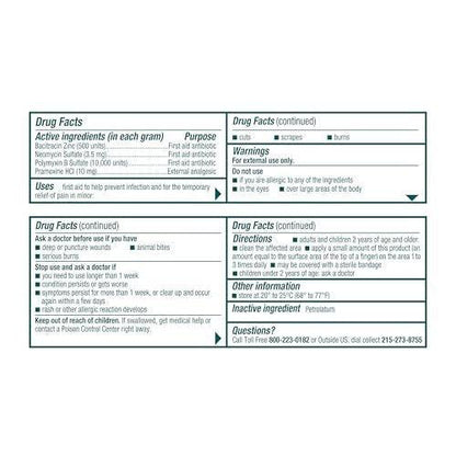 Neosporin + Maximalstarke Schmerzlinderung Dual-Wirkung Salbe, Topisches Antibiotikum und Analgetikum für 24-Stunden-Infektionsschutz mit Bacitracin Zink & Pramoxin HCl, 0,5 Unze
