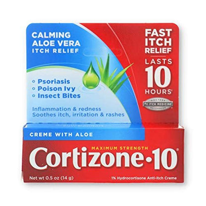 Cortizone 10 Creme 0,5 Unzen, Schwarz – Intensive Linderung bei Juckreiz und Hautirritationen