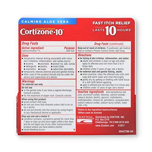 Cortizone 10 Creme 0,5 Unzen, Schwarz – Intensive Linderung bei Juckreiz und Hautirritationen