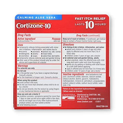 Cortizone 10 Creme 0,5 Unzen, Schwarz – Intensive Linderung bei Juckreiz und Hautirritationen