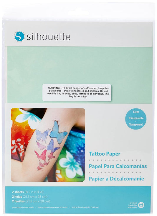 Silhouette Media-Tattoo Temporäre Tattoo-Papier 8,5x11 Zoll – Basic