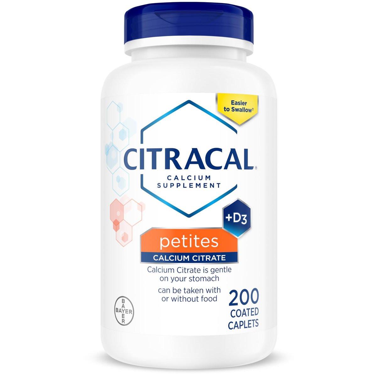 Citracal Petites Calciumcitrat mit Vitamin D3 – 400 mg Calcium, 12,5 mcg (500 IE) Vitamin D3, 200 kleine und leicht zu schluckende Tabletten