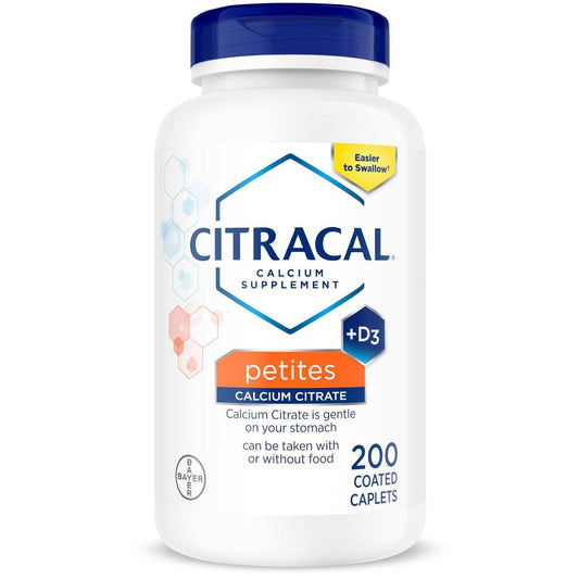 Citracal Petites Calciumcitrat mit Vitamin D3 – 400 mg Calcium, 12,5 mcg (500 IE) Vitamin D3, 200 kleine und leicht zu schluckende Tabletten