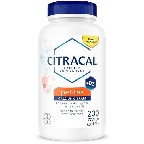Citracal Petites Calciumcitrat mit Vitamin D3 – 400 mg Calcium, 12,5 mcg (500 IE) Vitamin D3, 200 kleine und leicht zu schluckende Tabletten
