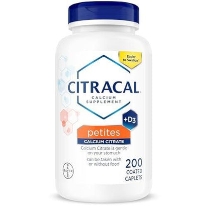 Citracal Petites Calciumcitrat mit Vitamin D3 – 400 mg Calcium, 12,5 mcg (500 IE) Vitamin D3, 200 kleine und leicht zu schluckende Tabletten