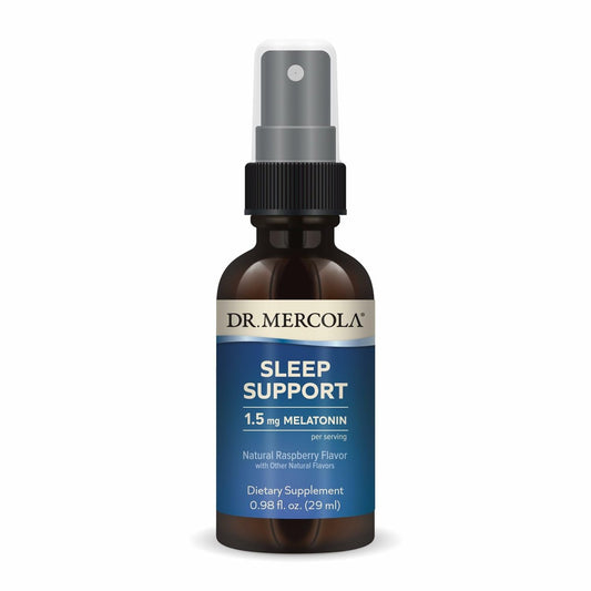 Dr. Mercola Schlafunterstützung mit Melatonin Spray – Fördert erholsamen Schlaf – Nicht-GMO, glutenfrei & sojafrei – Natürlicher Himbeergeschmack – 0,98 fl oz (35 Portionen)