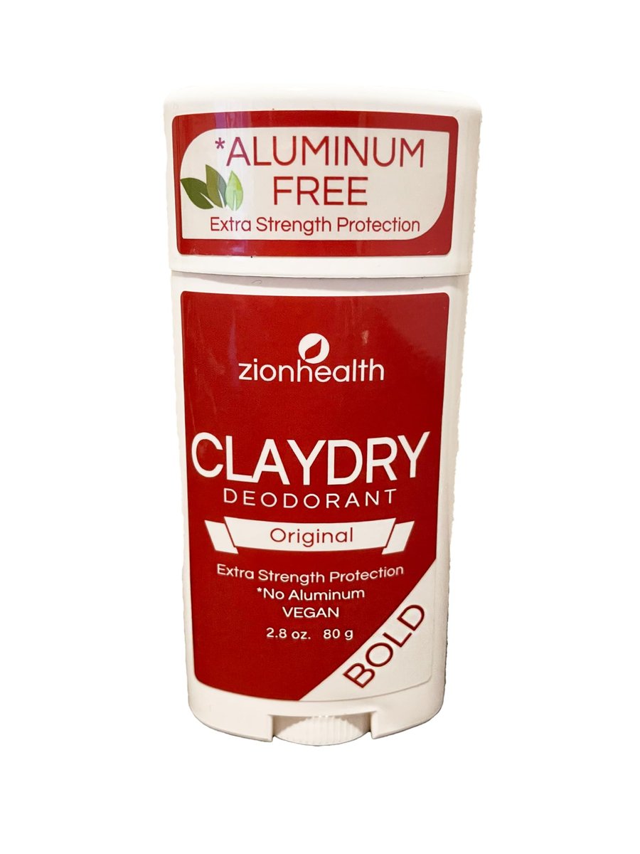 Zion Health Clay Deodorant Original Extra Strength Protection, Bold, 2,8 Unzen – Natürlicher Tonerde-Deodorant ohne Aluminium für langanhaltende Frische
