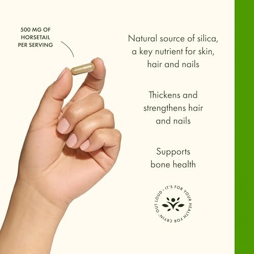 Swanson Ackerschachtelhalm - Kräuterergänzung für gesundes Haar, Haut & Nägel - Natürliche Inhaltsstoffe für Knochengesundheit & Harnwegsunterstützung - (90 Kapseln, 500 mg)