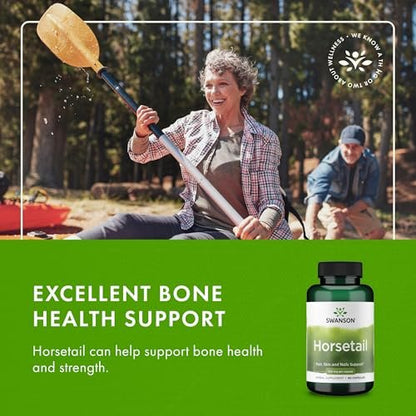 Swanson Ackerschachtelhalm - Kräuterergänzung für gesundes Haar, Haut & Nägel - Natürliche Inhaltsstoffe für Knochengesundheit & Harnwegsunterstützung - (90 Kapseln, 500 mg)