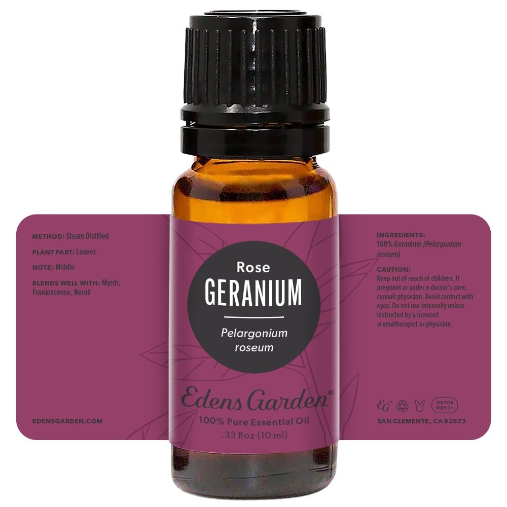 Edens Garden Geranien-Rosen Ätherisches Öl – 100 % reine Premium-Qualität, unverdünnt, natürlich, therapeutisch, für Diffuser, Gesicht, Kerzen, Haare 10 ml