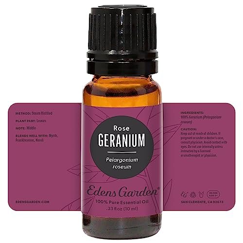 Edens Garden Geranien-Rosen Ätherisches Öl – 100 % reine Premium-Qualität, unverdünnt, natürlich, therapeutisch, für Diffuser, Gesicht, Kerzen, Haare 10 ml