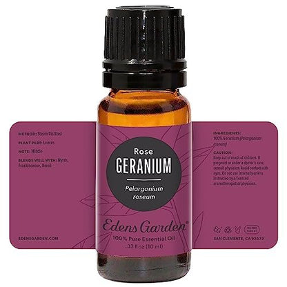 Edens Garden Geranien-Rosen Ätherisches Öl – 100 % reine Premium-Qualität, unverdünnt, natürlich, therapeutisch, für Diffuser, Gesicht, Kerzen, Haare 10 ml