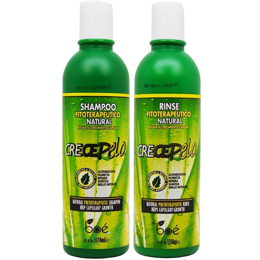 Crece Pelo Natürliches Haarwachstum Duo – Pflanzentherapeutisches Shampoo & Spülung Set – Fördert Wachstum, Stärke & Glanz – Pflanzliche Formel – Sulfatfrei, Ohne Farbstoffe – 355 ml pro Flasche