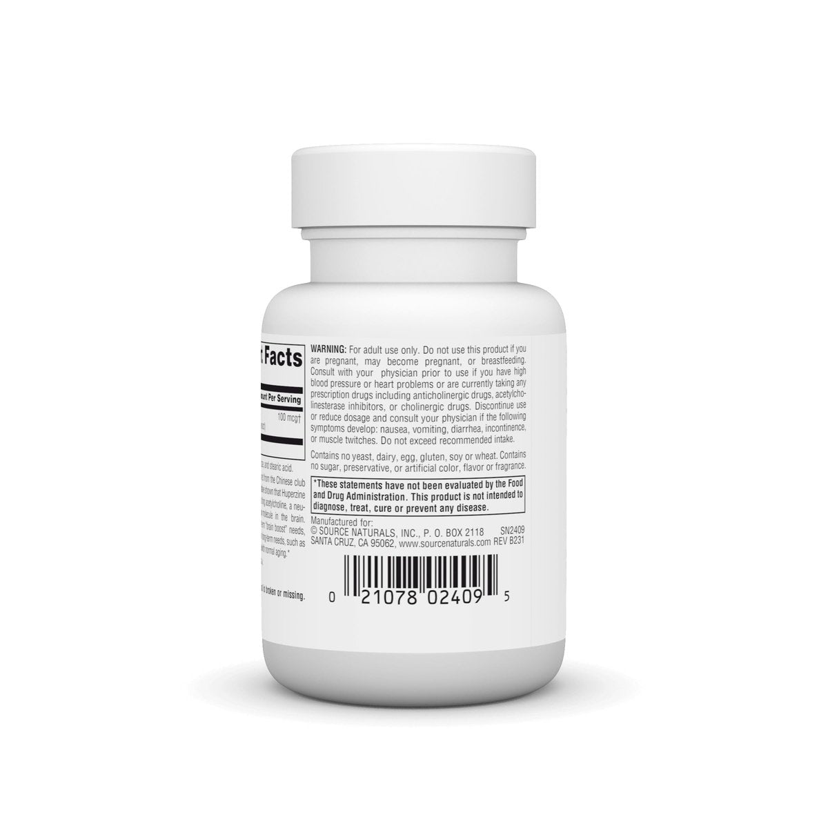 Source Naturals Huperzine A für Gedächtnis und Lernfähigkeit* – 100 mcg, 60 Tabletten