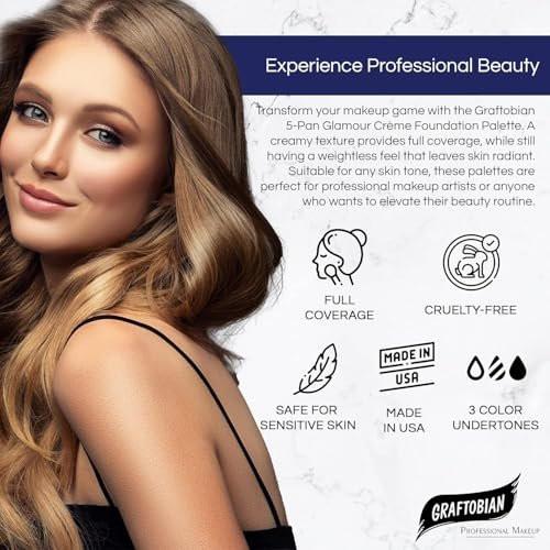 Graftobian HD Glamour Creme Foundation Palette, Cool #1 – Professionelle Make-up-Palette für makellosen Teint