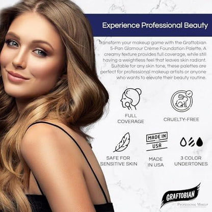 Graftobian HD Glamour Creme Foundation Palette, Cool #1 – Professionelle Make-up-Palette für makellosen Teint