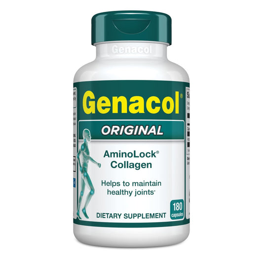 Genacol Original – Kollagenpräparat für Gelenke, ultra-hydrolysierte Kollagenpeptide, lindert Gelenkbeschwerden, Knieergänzung für Männer & Frauen, Vorteilspackung, 180 Kapseln (60-Tage-Vorrat)