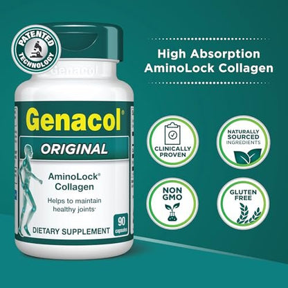 Genacol Original – Kollagenpräparat für Gelenke, ultra-hydrolysierte Kollagenpeptide, lindert Gelenkbeschwerden, Knieergänzung für Männer & Frauen, Vorteilspackung, 180 Kapseln (60-Tage-Vorrat)