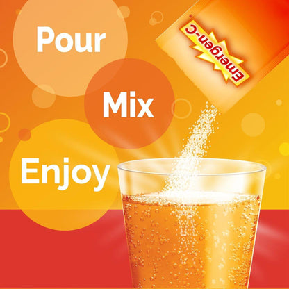 Emergen-C 1000 mg Vitamin C Pulver – Tägliche Immununterstützung, Koffeinfrei, mit Zink, Mangan, B-Vitaminen und Elektrolyten, Super Orange Geschmack – 10 Beutel