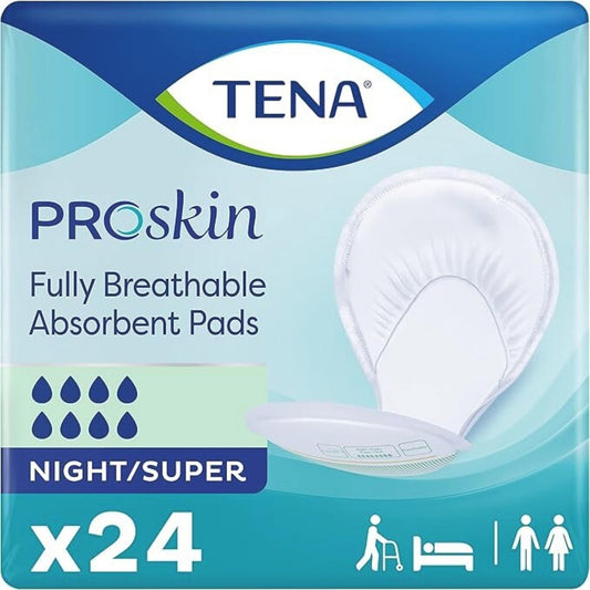 TENA ProSkin Night Super Saugende Einlagen für schwere Inkontinenz, Unisex, 24 Stück