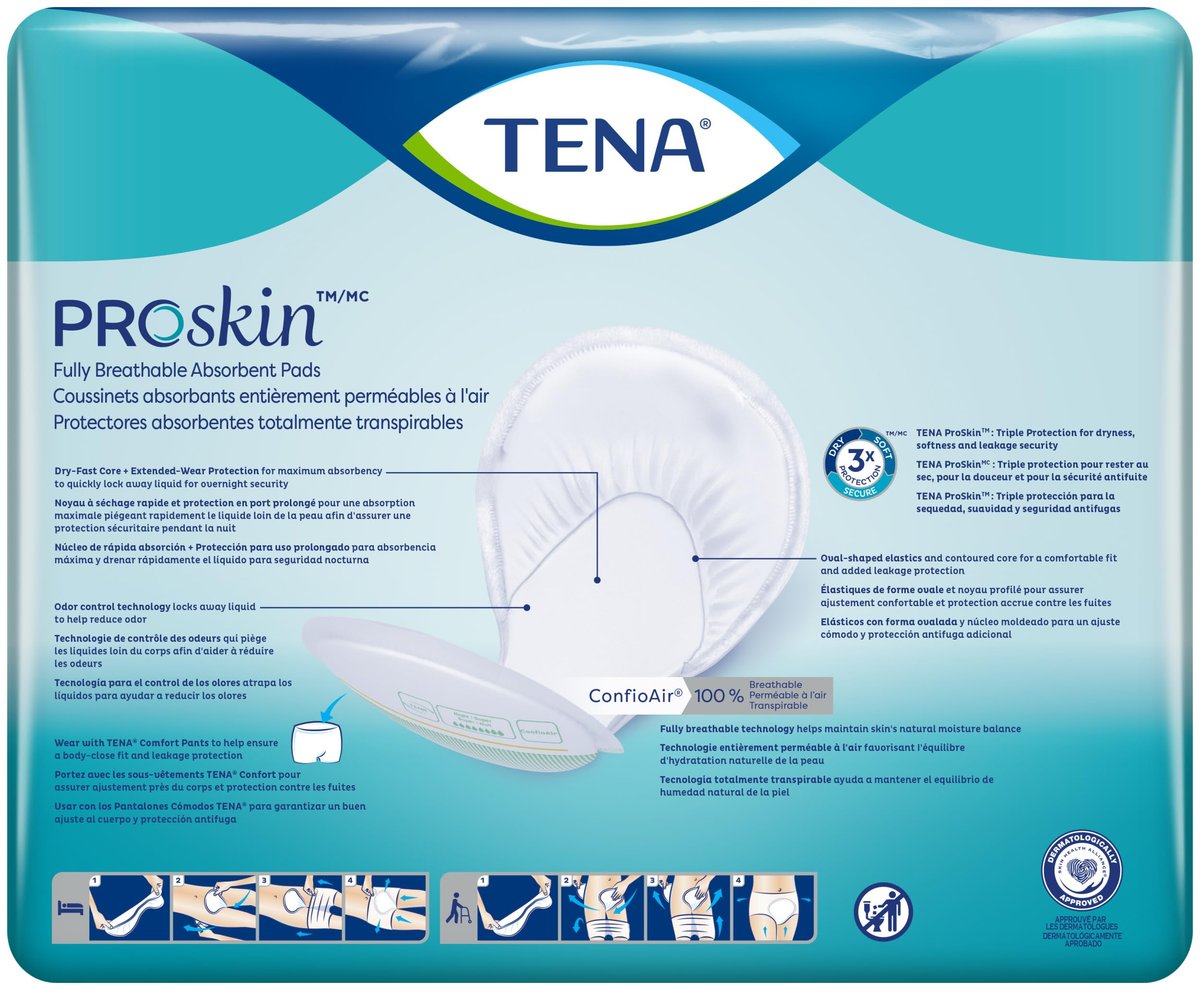 TENA ProSkin Night Super Saugende Einlagen für schwere Inkontinenz, Unisex, 24 Stück