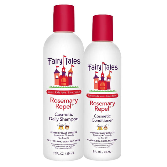 Fairy Tales Rosmarin Abwehr Tägliches Kinder Shampoo & Conditioner Duo – 12 fl oz Shampoo + 8 fl oz Conditioner – Kinder lieben den Duft, Läuse nicht