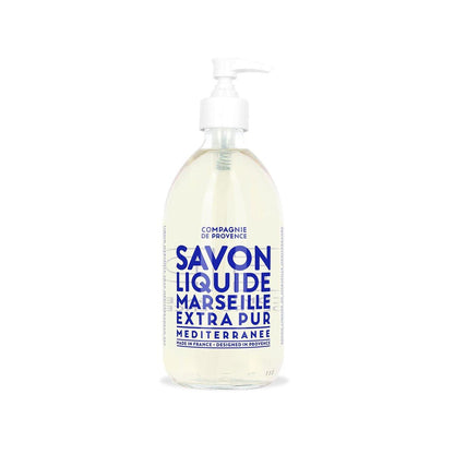 La Compagnie de Provence Savon de Marseille Flüssigseife Extra Pure - Mittelmeer - 500 ml Glasflasche mit Pump