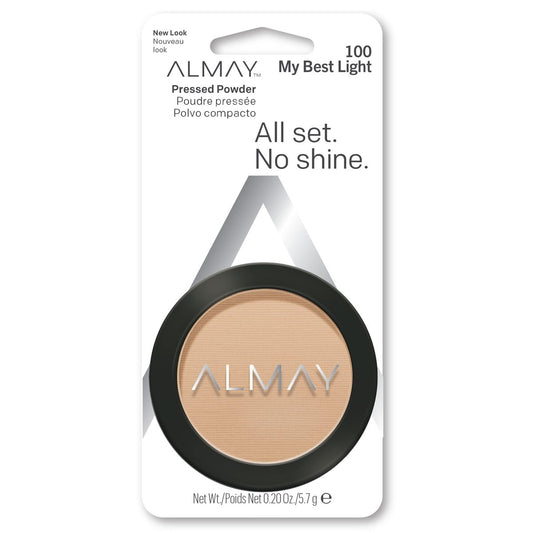Almay Pressed Powder – Hautton-angepasst, hypoallergen, parfümfrei – 100 My Best Light, 0,20 Unzen