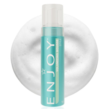 Enjoy Volumizing Mousse, mittlerer bis starker Halt für Ansatzlift und Lockendefinition, leichter Stylingschaum für Volumen, Textur und Glätte, 6,8 oz