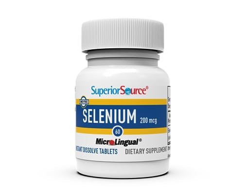 Superior Source Selen 200 mcg – 60 Lutschtabletten zur Unterstützung des Immunsystems und der Schilddrüsenfunktion