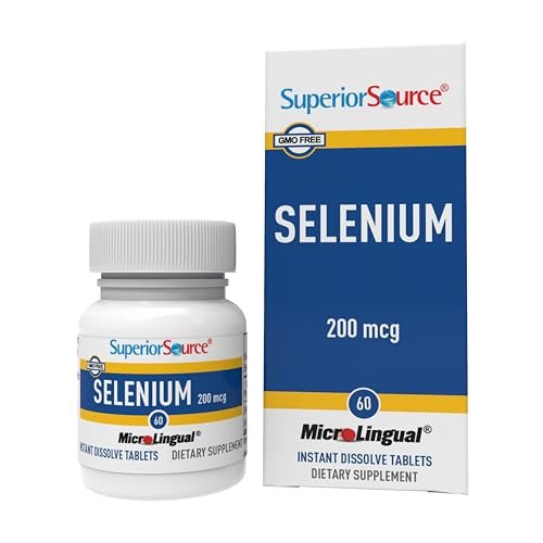 Superior Source Selen 200 mcg – 60 Lutschtabletten zur Unterstützung des Immunsystems und der Schilddrüsenfunktion