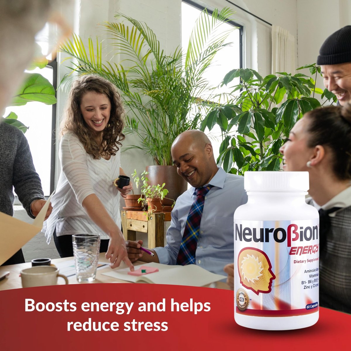 Neurobion Energy 60 Kapseln – Aminosäuren, Vitamine B1, B2, B6, B12 – Steigert geistige Wachsamkeit und Ausdauer