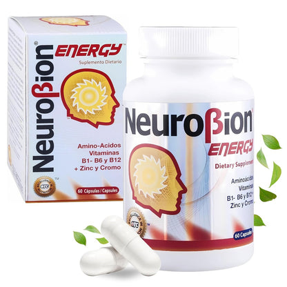 Neurobion Energy 60 Kapseln – Aminosäuren, Vitamine B1, B2, B6, B12 – Steigert geistige Wachsamkeit und Ausdauer