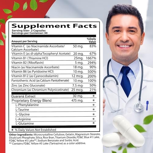 Neurobion Energy 60 Kapseln – Aminosäuren, Vitamine B1, B2, B6, B12 – Steigert geistige Wachsamkeit und Ausdauer