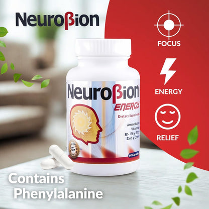 Neurobion Energy 60 Kapseln – Aminosäuren, Vitamine B1, B2, B6, B12 – Steigert geistige Wachsamkeit und Ausdauer