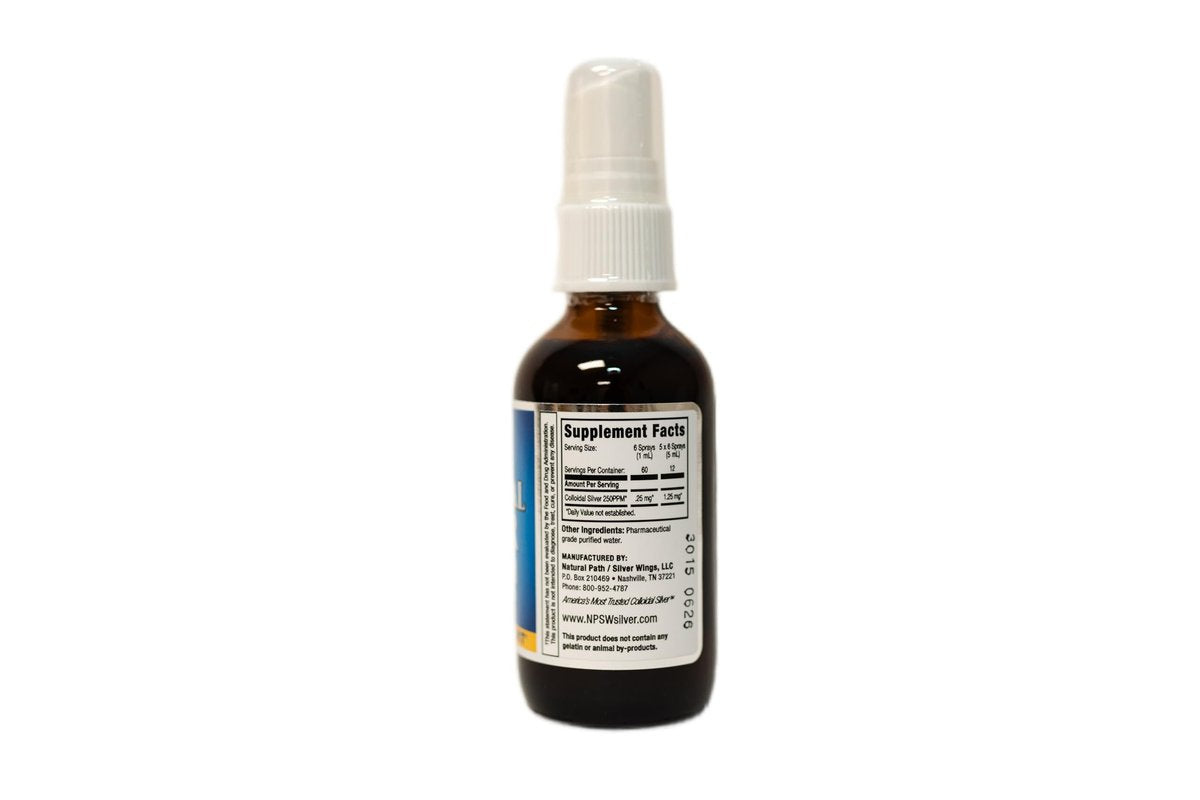 Natural Path Silver Wings Kolloidales Silber 250 ppm (1250 mcg) - 2 oz Sprühflasche - Immununterstützung