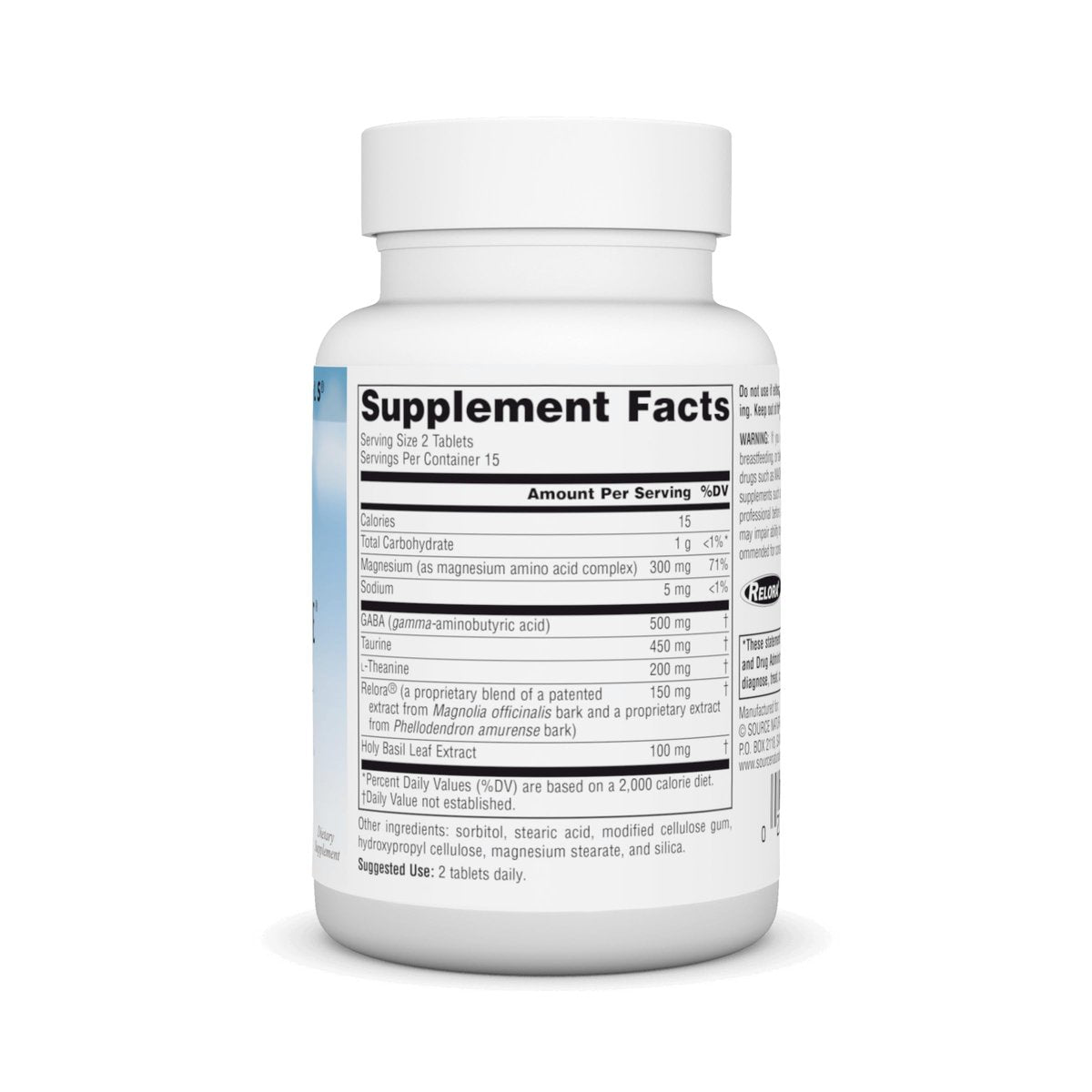 Source Naturals Serene Science Theanine Serene mit Relora, Magnesium und GABA – 30 Tabletten