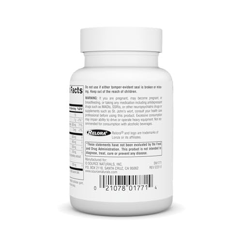 Source Naturals Serene Science Theanine Serene mit Relora, Magnesium und GABA – 30 Tabletten