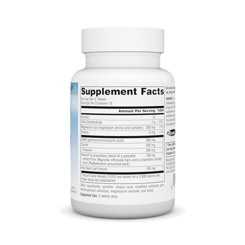Source Naturals Serene Science Theanine Serene mit Relora, Magnesium und GABA – 30 Tabletten