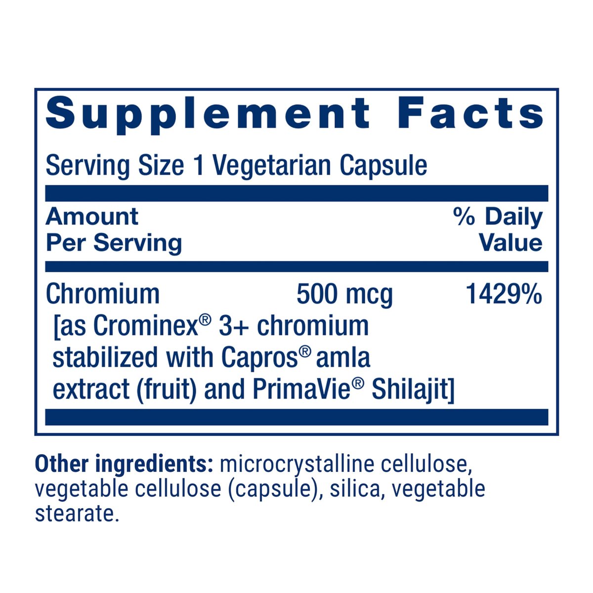 Life Extension Optimiertes Chrom mit Crominex 3+ 500 mcg – Stoffwechselgesundheit, gesunder Blutzuckerspiegel, vegetarisch, glutenfrei, nicht gentechnisch verändert, 60 Kapseln