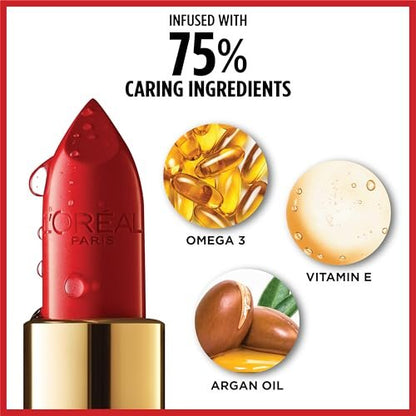 L'Oréal Paris Colour Riche Original Cremiger, Feuchtigkeitsspendender Satin-Lippenstift mit Arganöl und Vitamin E, Toasted Almond, 0,13 Unze