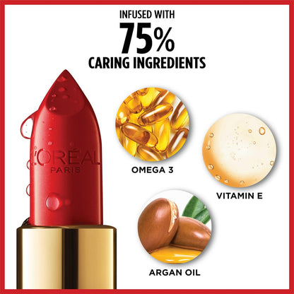 L'Oréal Paris Colour Riche Original Cremiger, Feuchtigkeitsspendender Satin-Lippenstift mit Arganöl und Vitamin E, Toasted Almond, 0,13 Unze